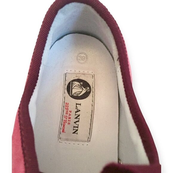 Lanvin suede sneakers‎ with lizard cap toe,  size 39EU, Pink/Red - Picture 7 of 11